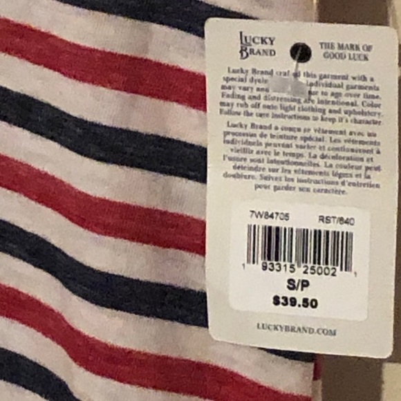 NWT Lucky Brand Red White & Blue Striped Top Size Small - Picture 6 of 8